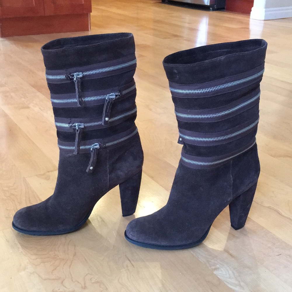 7 For All Mankind Suede Leather Zipper Boots